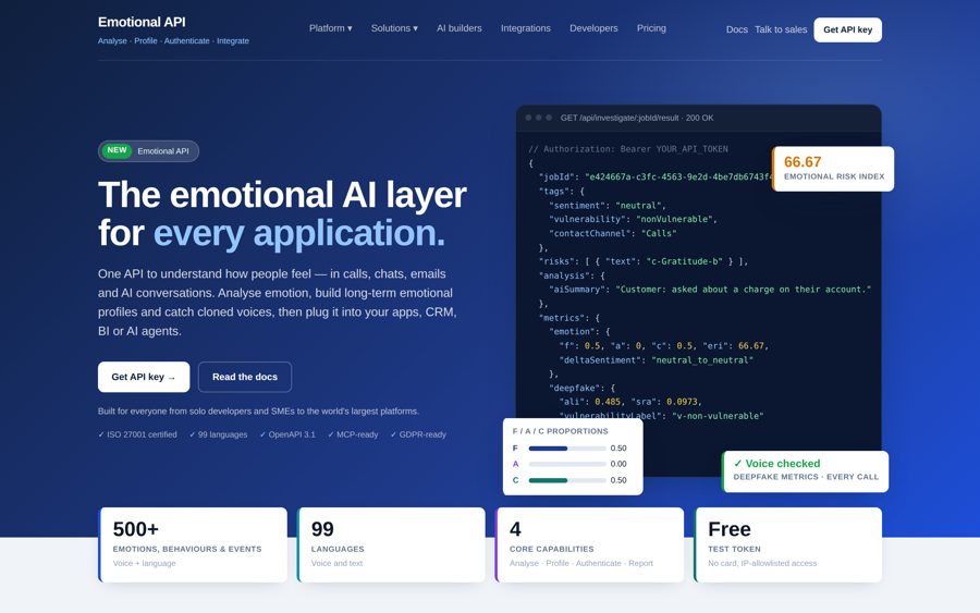 Emotional API homepage