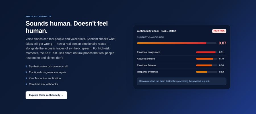 Voice authenticity check