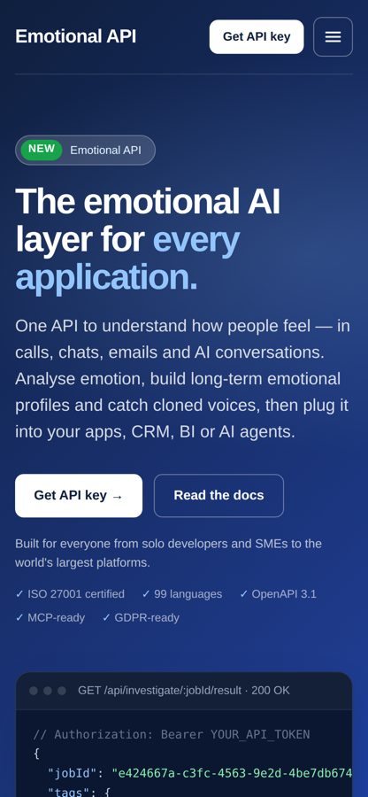 Homepage on mobile